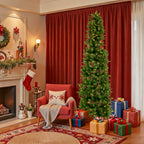 JIOABL Pre-Lit Fraser Fir Pencil Artificial Christmas Tree, Offering 8 Warm Light Modes