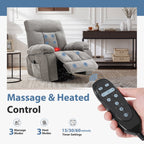 JIOABL Swivel Rocker Recliner Chair with Massage and Heat, Adjustable Recline, Chenille Fabric