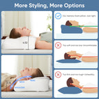 JIOABL Ergonomic Contour Memory Foam Pillows, Cervical Neck Pillow with Cooling Case for Neck Pain Relief