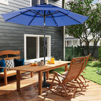 JIOABL 10FT Solar LED Patio Umbrella with Tilt & Vent, 32 LED Lights, 8 Ribs, UV-Resistant & Water-Resistant for Garden, Deck, Patio