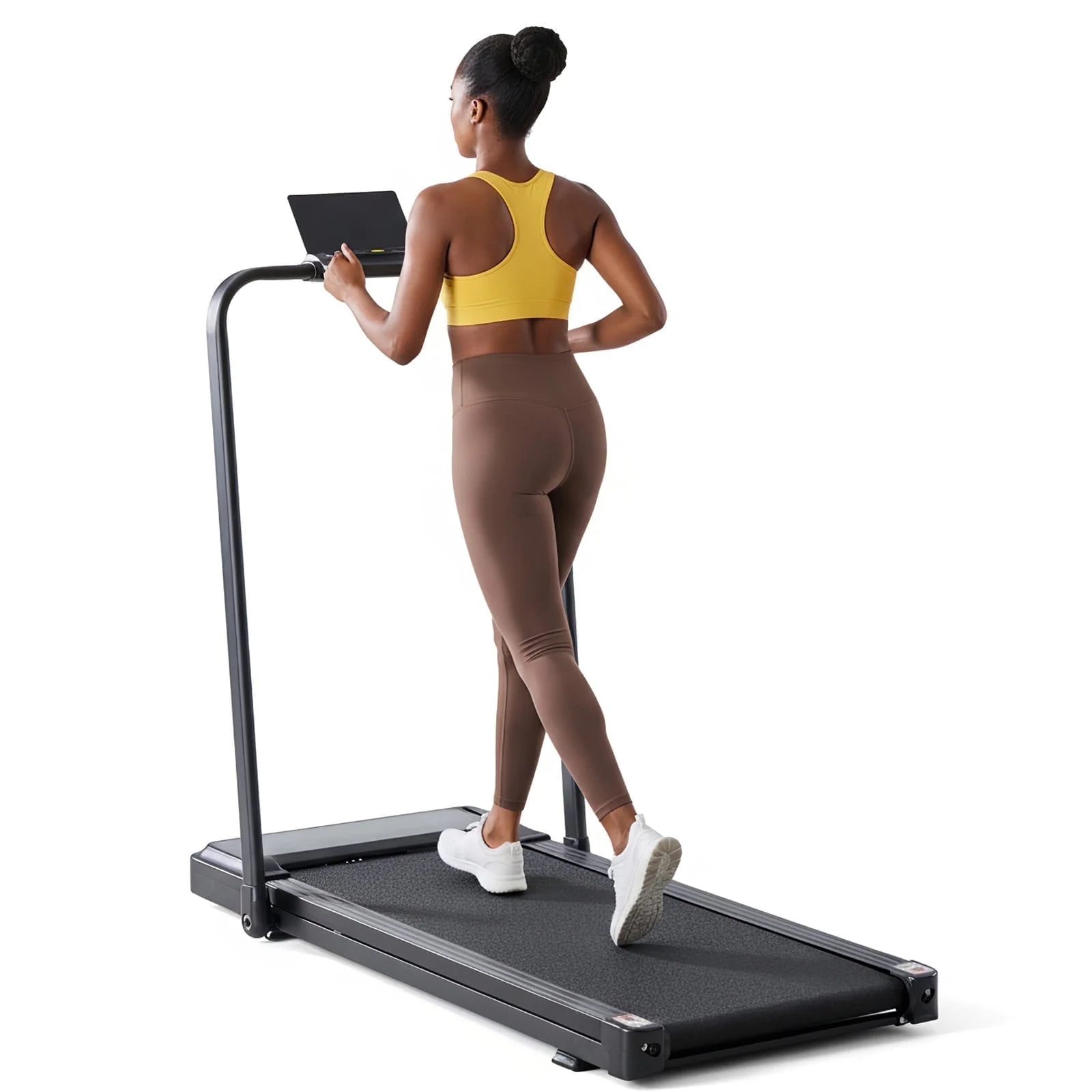 JIOABL Compact Treadmill Under-Desk Walking Pad, Quiet & Portable Exercise Workout Fitness Machine for Home Office Small Spaces, Silver