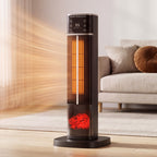 JIOABL Tall Tower Flame Heater | 1500W, 4 Functions, 3s Quick Heat, 2 Heat Settings, Low Noise, Oscillation & Timer