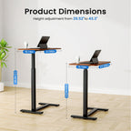 JIOABL Adjustable Overbed Bedside Table with Hidden Wheels for Hospital