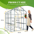 JIOABL Greenhouse with PE Cover, Portable Plant Grow House with Zipper Door & Steel Frame for Indoor Outdoor Garden
