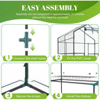 JIOABL Greenhouse with PE Cover, Portable Plant Grow House with Zipper Door & Steel Frame for Indoor Outdoor Garden
