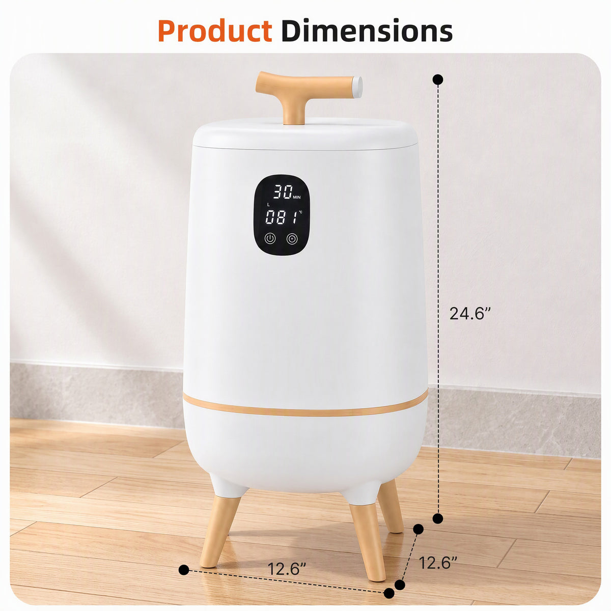 JIOABL 20L High-Leg Round Towel Warmer Bucket | Fits Two 40"x70" Towels, One-Touch, 60 Min Timer, Bluetooth Speaker & Ambient Ligh
