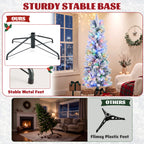 JIOABL Pre-Lit Fraser Fir Pencil Artificial Christmas Tree, Premium Multicolor LED Lights