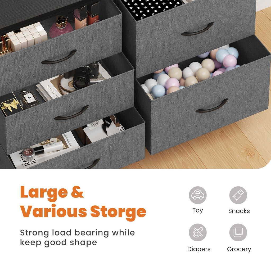 JIOABL 5-Drawer Dresser with Drawer Organizers for Bedroom, Living Room, or Closet