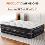 JIOABL  Air Mattress, Portable Low Noise Colchone Inflable with Built in Pump, Maximum Weight Capacity 600 lbs Air Bed for Camping, Beach, Outdoor