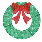 JIOABL 48 in Pre-Lit Outdoor Christmas Wreath Decoration, LED Metal Holiday Decor for Home with 140 Lights, Gold