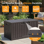 JIOABL 60-Gallon Waterproof Deck Box, UV-Resistant Resin, Lockable with Handles, Ideal for Patio Cushions, Garden Tools & Pool Accessories