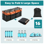 JIOABL Folding Hitch Cargo Carrier Basket for SUVs, Trucks & Vans, 500 lb Capacity with Waterproof Bag, Net, Ratchet Straps, Lock & Stabilizer