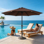 JIOABL Patio Umbrella Base with 2 Removable Pole Adapters, Heavy Duty Resin & Iron Stand, Waterproof, UV-Resistant, Adjustable