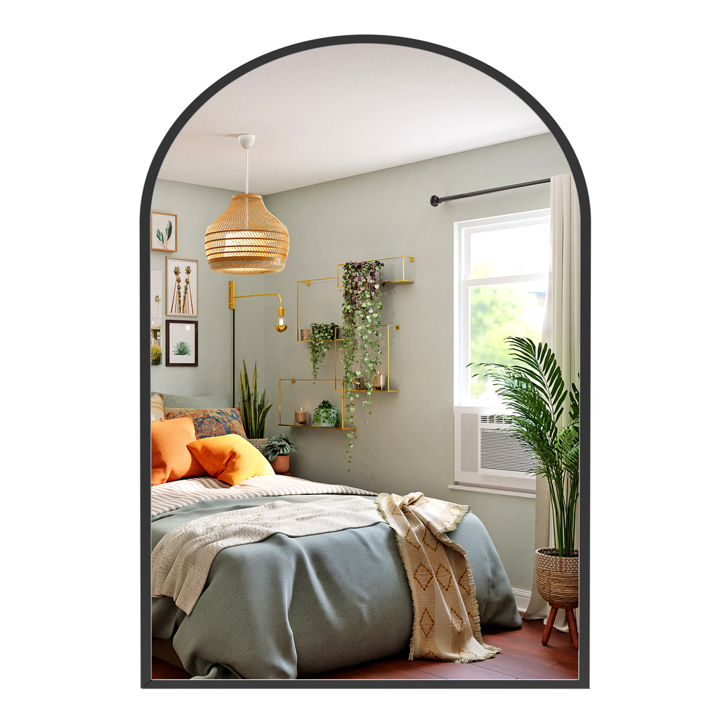 JIOABL Arched Shatterproof Bathroom Mirror, Tempered Glass, 2 Sided Anti-Rust for Vanity Wall Decor,