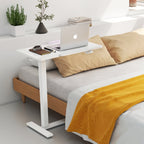JIOABL Adjustable Overbed Bedside Table with Hidden Wheels for Hospital