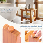 JIOABL Pine Wood Shower Bench, 250lbs Capacity, Waterproof, Non-Slip, Adjustable, for Indoor & Outdoor Use - Natural Finish