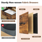 JIOABL Rolling Printer Stand with 2 Fabric Drawers, Storage Shelf, Side Organizer Bag and Lockable Wheels for Home Office