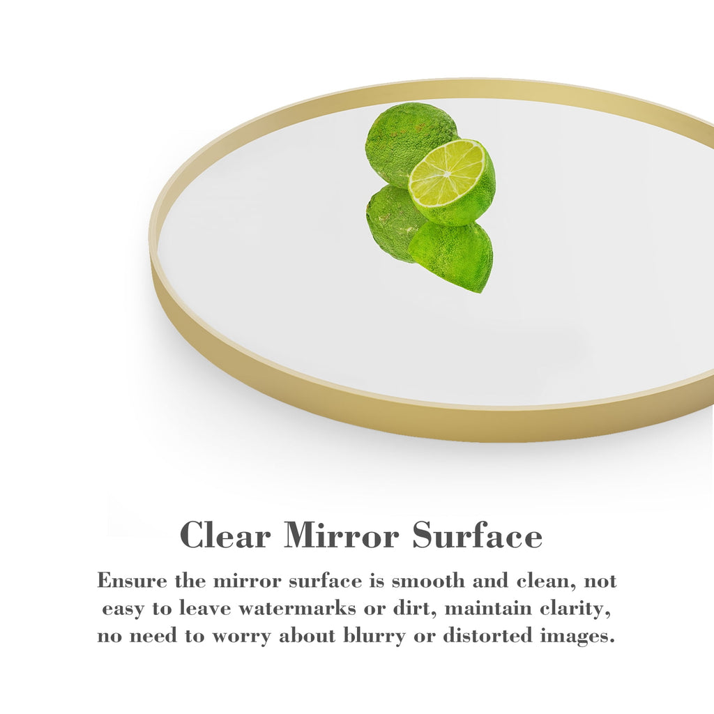 JIOABL Round Mirror, Metal Frame Wall Mirror for Entryway, Bathroom, Vanity, Living Room, Modern Circular Mirro