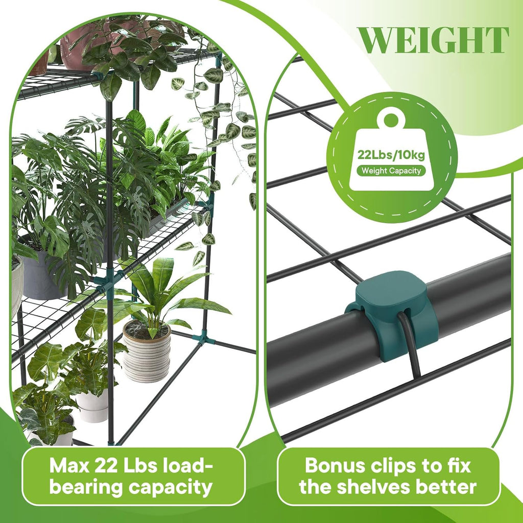 JIOABL Greenhouse with PE Cover, Portable Plant Grow House with Zipper Door & Steel Frame for Indoor Outdoor Garden