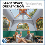 JIOABL 6 Person Camping Tent with Rainfly, Waterproof Polyester, Easy Setup, Portable with Carry Bag, Stakes & Ropes for Outdoor Camping