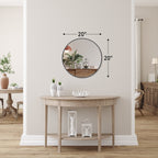 JIOABL Round Mirror, Metal Frame Wall Mirror for Entryway, Bathroom, Vanity, Living Room, Modern Circular Mirro