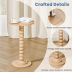 JIOABL Round Side Table, Small End Table with Waterproof MDF & Solid Wood Leg, Compact Space-Saving Accent Table for Living Room, Bedroom or Corners