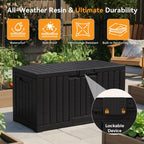 JIOABL 60-Gallon Waterproof Deck Box, UV-Resistant Resin, Lockable with Handles, Ideal for Patio Cushions, Garden Tools & Pool Accessories