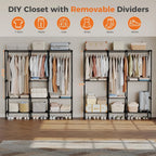 JIOABL Portable Clothes Rack with Shelves, Freestanding Closet Organizer with Hanging Rods for Bedroom, Entryway