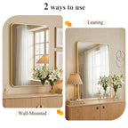JIOABL Square with Rounded Corners Bathroom Mirror, Aluminum Wall-Mounted Tempered Glass Mirror - Perfect for Bathroom, Bedroom & Living Room