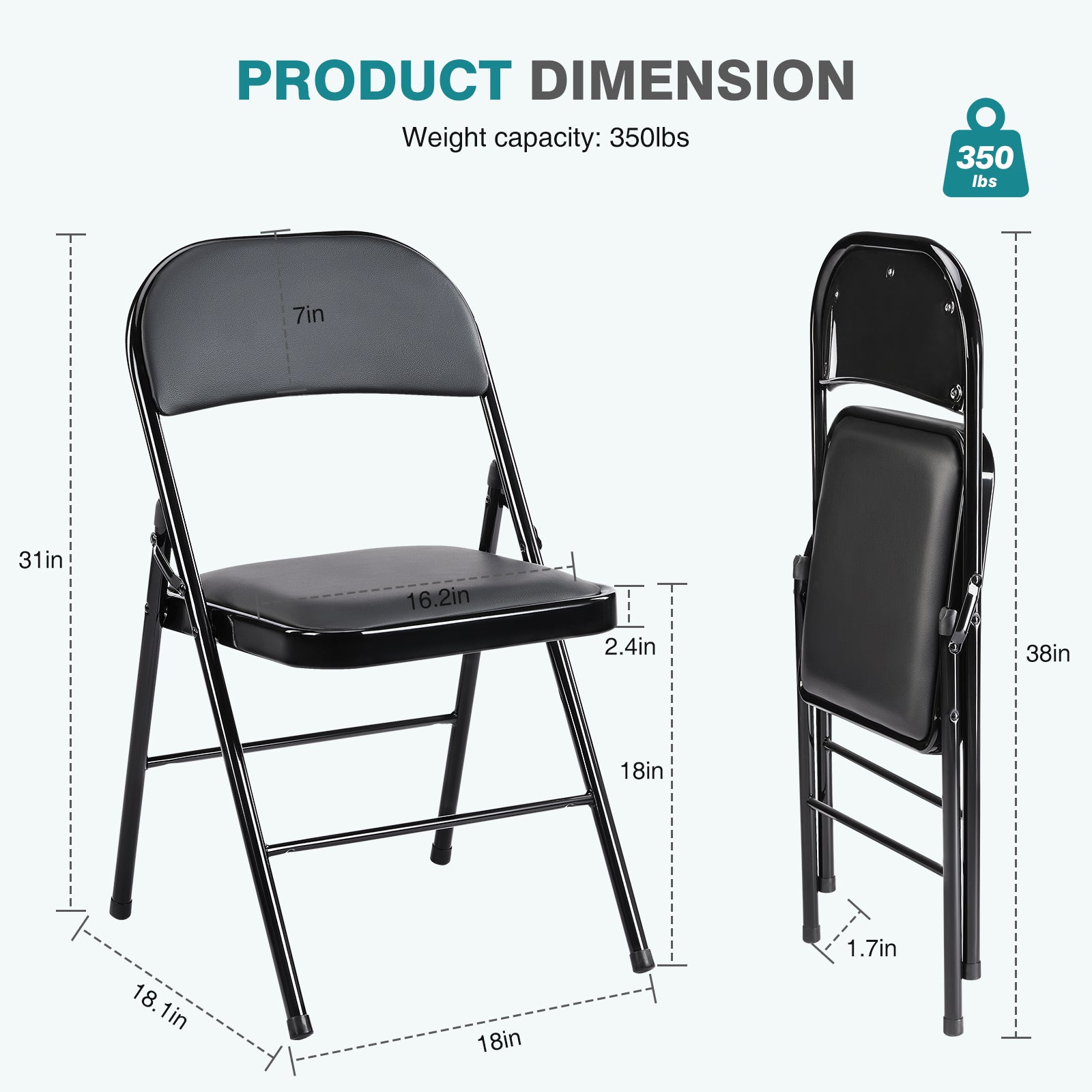 JIOABL Folding Chair , Convenient Leather Padded Folding Chairs