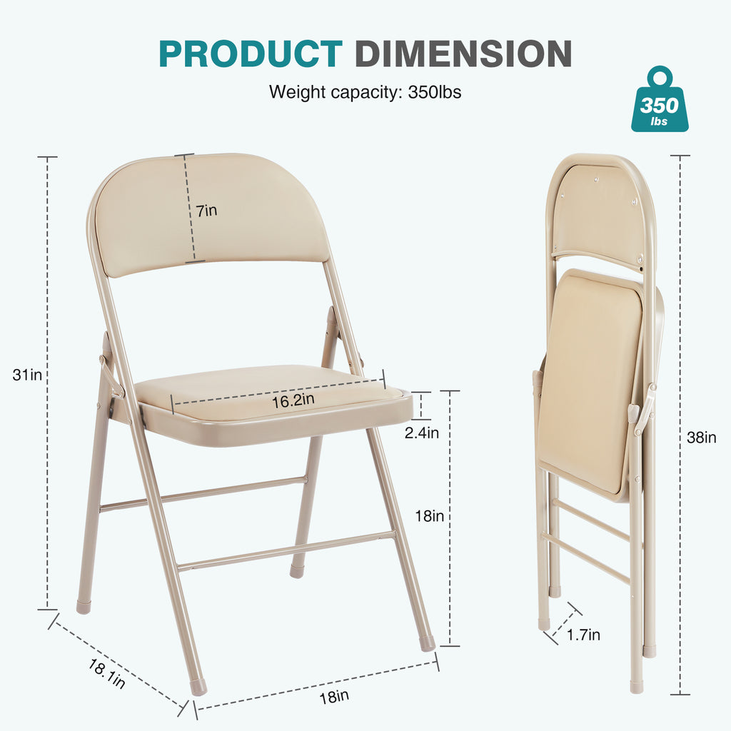 JIOABL Folding Chair , Convenient Leather Padded Folding Chairs
