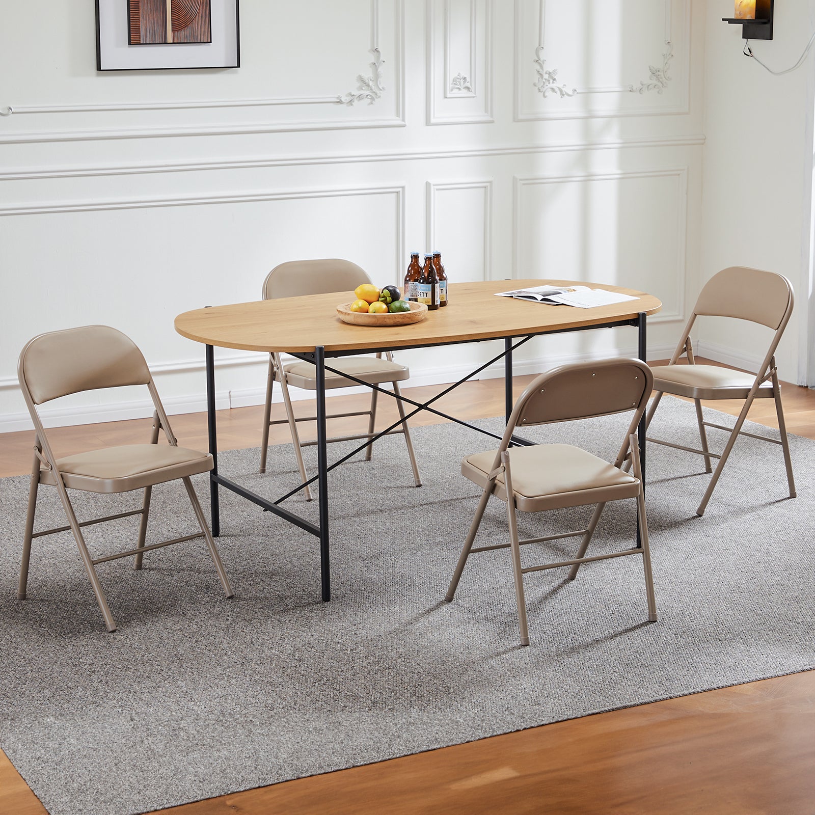 JIOABL Folding Chair , Convenient Leather Padded Folding Chairs