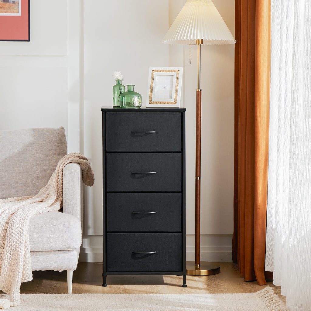 JIOABL Drawer Chest Organizer with Fabric Bins, Dresser for Bedroom, Tall Steel Frame