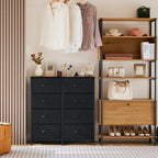 JIOABL Drawer Chest Organizer with Fabric Bins, Dresser for Bedroom, Tall Steel Frame