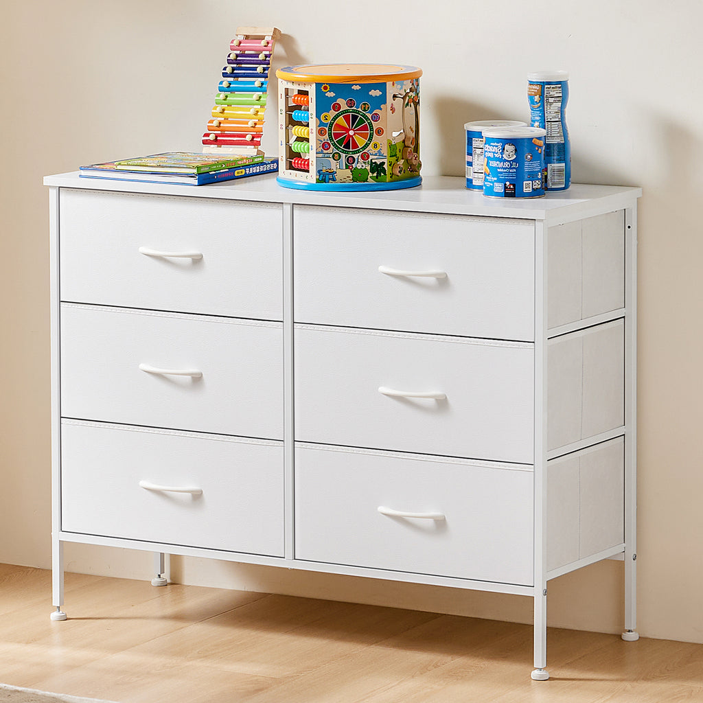 JIOABL Drawer Chest Organizer with Fabric Bins, Dresser for Bedroom, Tall Steel Frame
