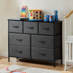 JIOABL Drawer Chest Organizer with Fabric Bins, Dresser for Bedroom, Tall Steel Frame