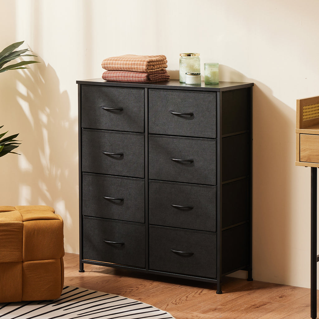 JIOABL Drawer Chest Organizer with Fabric Bins, Dresser for Bedroom, Tall Steel Frame