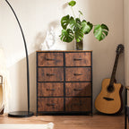 JIOABL Drawer Chest Organizer with Fabric Bins, Dresser for Bedroom, Tall Steel Frame