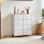 JIOABL Drawer Chest Organizer with Fabric Bins, Dresser for Bedroom, Tall Steel Frame