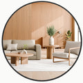 JIOABL Round Mirror, Metal Frame Wall Mirror for Entryway, Bathroom, Vanity, Living Room, Modern Circular Mirro