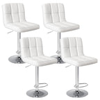 JIOABL Bar Stools, Armless Adjustable Swivel Barstools, PU Leather Hydraulic Kitchen Counter Height Bar Stools, Thickened Seat Cushion Square Island Barstools with Back