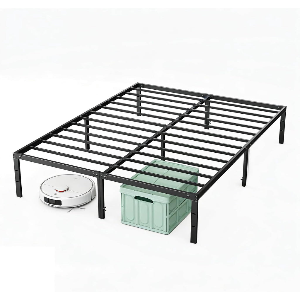 JIOABL High Metal Bed Frame, Space-Saving Design, No Box Spring Needed, Sturdy and Durable