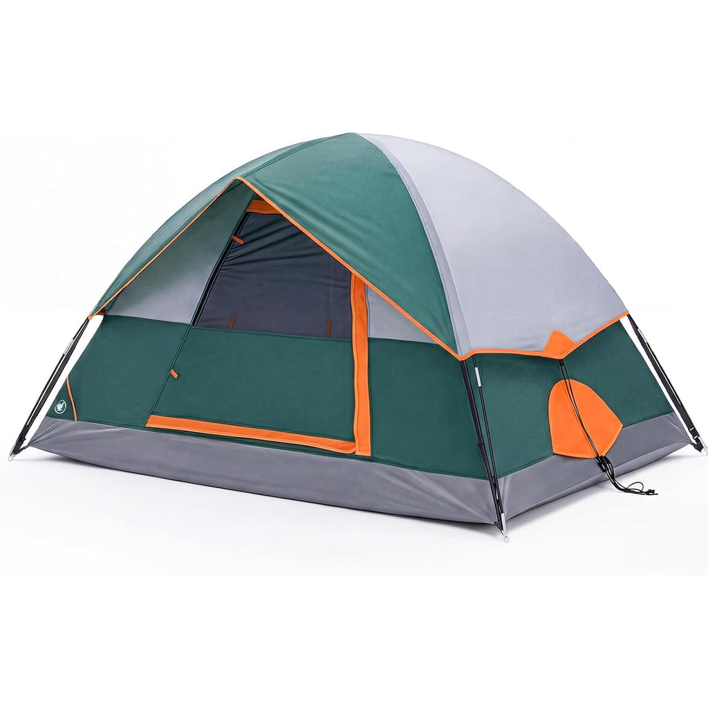 JIOABL Dome Camping Tent, Waterproof Polyester with Rainfly, Easy Setup, Ventilated Windows & Skylights, Portable Backpacking Tent