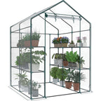 JIOABL Greenhouse with PE Cover, Portable Plant Grow House with Zipper Door & Steel Frame for Indoor Outdoor Garden