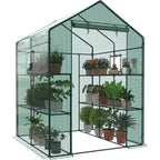 JIOABL Greenhouse with PE Cover, Portable Plant Grow House with Zipper Door & Steel Frame for Indoor Outdoor Garden