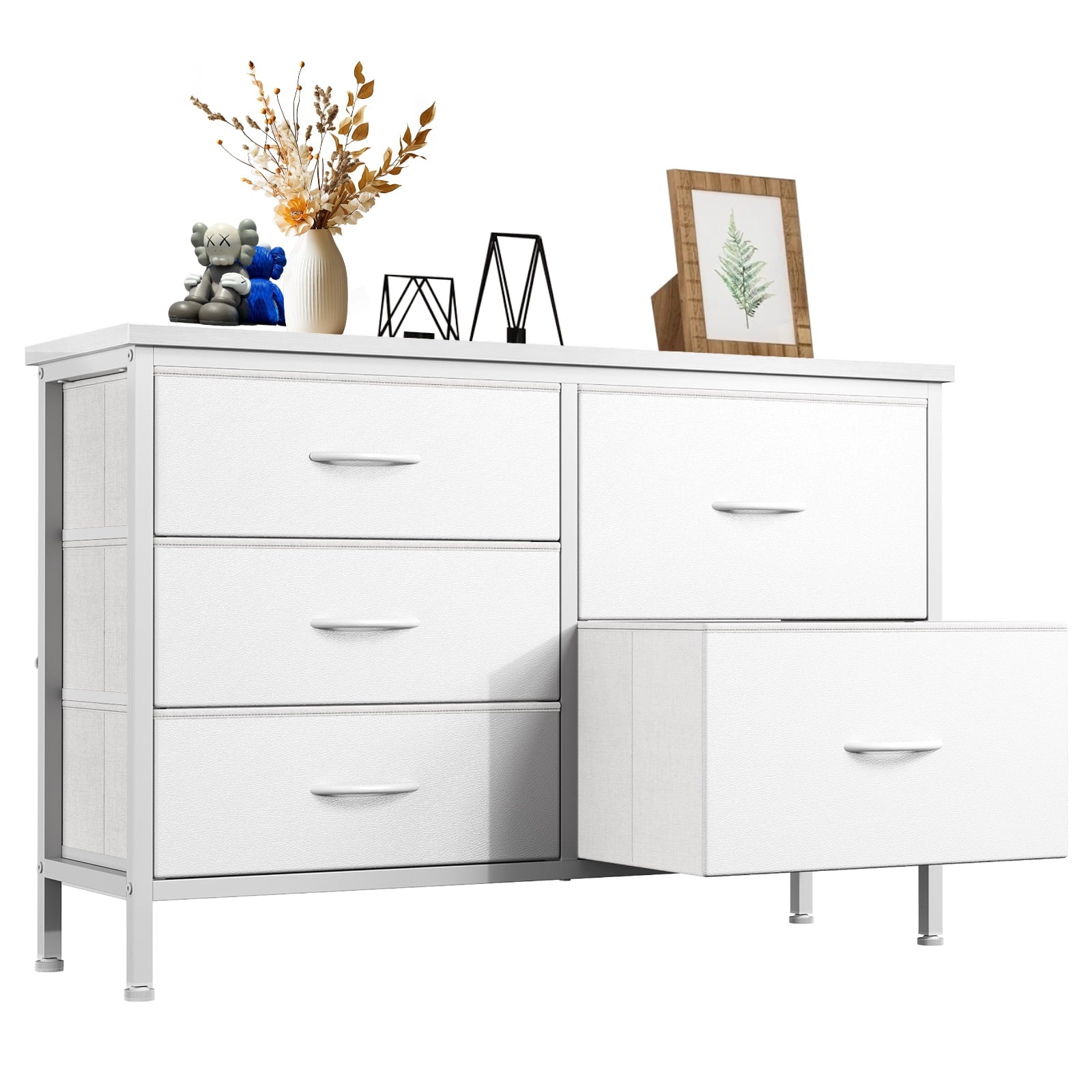 JIOABL 5-Drawer Dresser with Drawer Organizers for Bedroom, Living Room, or Closet