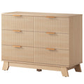 JIOABL Wood Dresser with Fluted Panel Design, Modern Storage Cabinet for Bedroom, Living Room, Hallway, Natural Oak