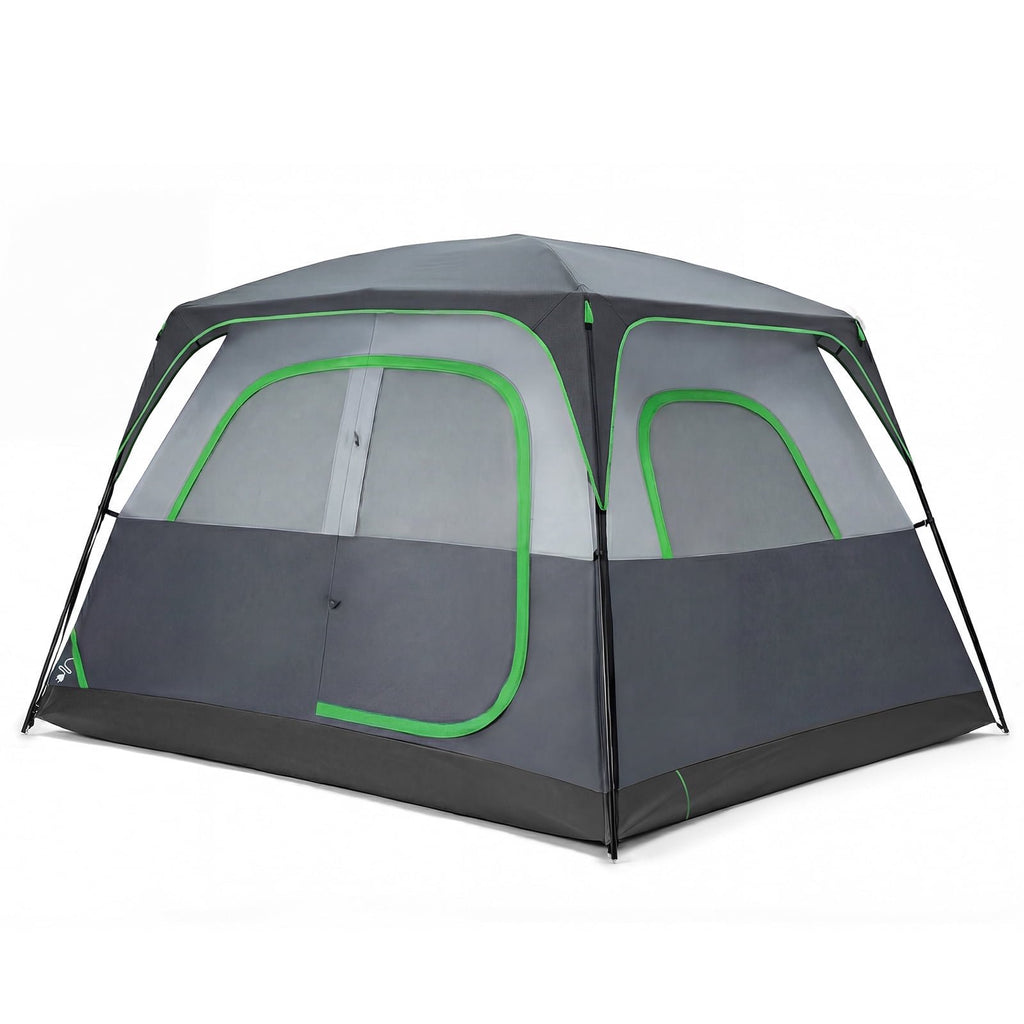 JIOABL 6 Person Camping Tent with Rainfly, Waterproof Polyester, Easy Setup, Portable with Carry Bag, Stakes & Ropes for Outdoor Camping