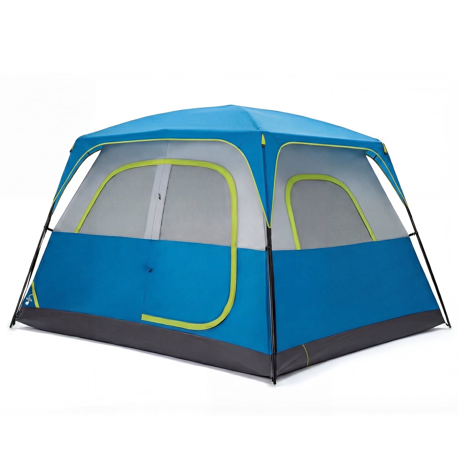 JIOABL 6 Person Camping Tent with Rainfly, Waterproof Polyester, Easy Setup, Portable with Carry Bag, Stakes & Ropes for Outdoor Camping
