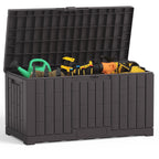 JIOABL 60-Gallon Waterproof Deck Box, UV-Resistant Resin, Lockable with Handles, Ideal for Patio Cushions, Garden Tools & Pool Accessories